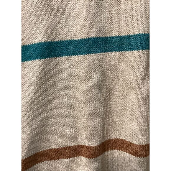 St john Vintage Beige Crewneck Sweater Retro Striped Knit Pullover Unisex Size X - Picture 13 of 15